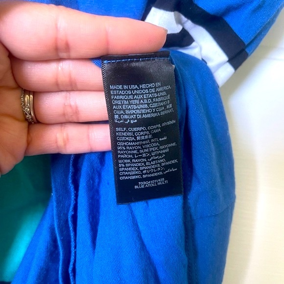 Bebe multi stripe color block fitted midi dress size xxs - Picture 9 of 9